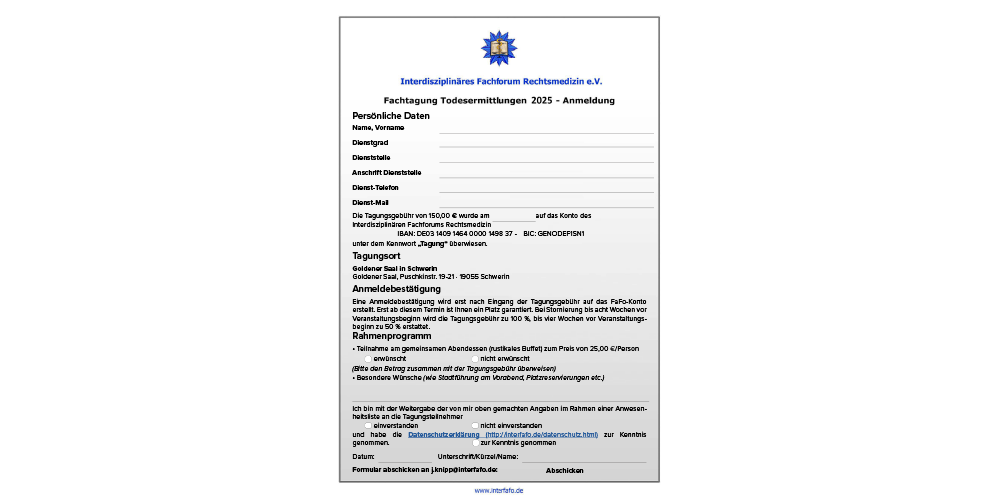 Anmeldung zur Tagung